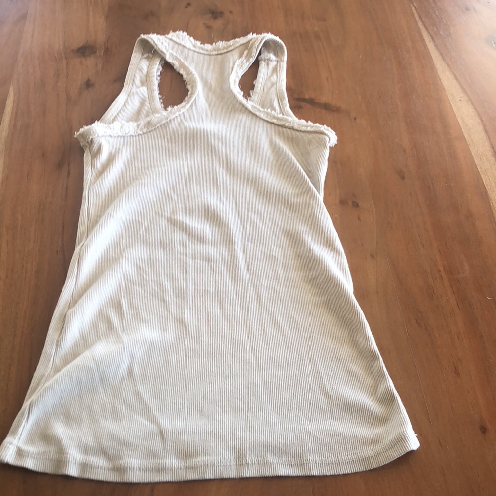 Pookie & Sebastian Cream Color Ribbed Embellished Tank - EUC - Picture 3 of 5